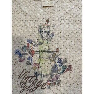 Plain Vanilla Women's Tops Shirt S Short Sleeve Summer Tee See Through One Size